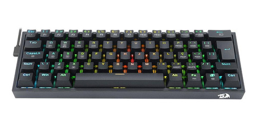Teclado Gamer Fizz Pro K616 Rgb Switch Brown - Preto