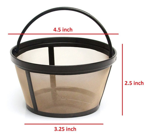 Dorado Reutilizables 8-12 Taza De La Cesta De Café De Filtro