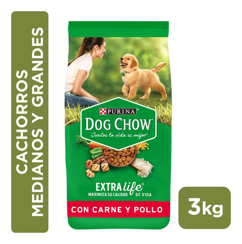 Alimento Seco Dog Chow® Cachorros Medianos Y Grandes 3kg