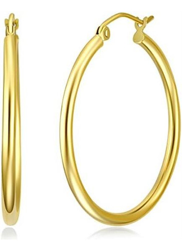 Aretes De Aro Con Bisagras De Oro Amarillo Real De 14 K Y 2