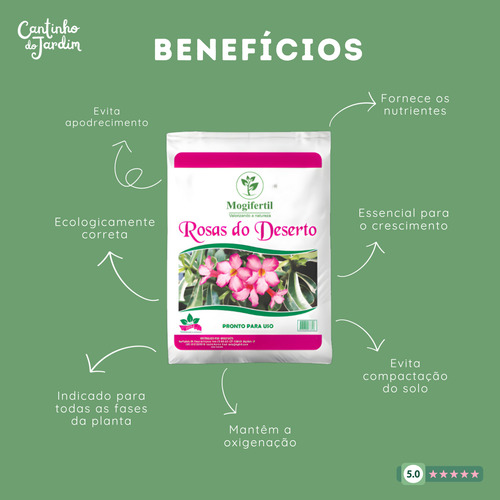 Substrato Para Rosas Do Deserto 5kg - Drenagem E Aeração