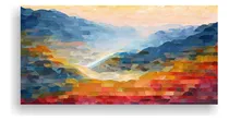 Comprar 60x30cm Cuadro Abstracción Estilo Óleo Multicolor Terrazas