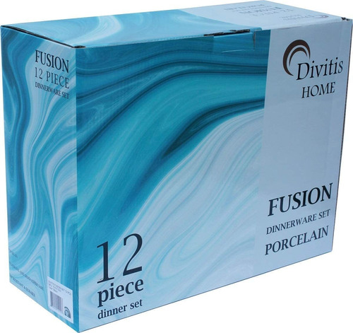Divitis Home Fusion - Vajilla De Porcelana De 12 Piezas, Par