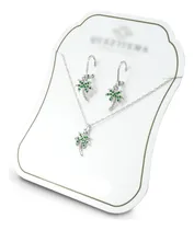 Comprar Aretes Dije Palmeras Plata Circón Verde Joyería Fina