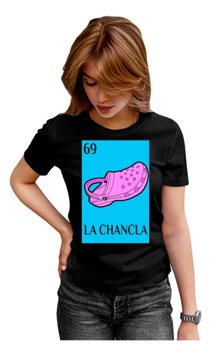 Playera Dama Panda Estampada Cartas De Loteria La Chancla