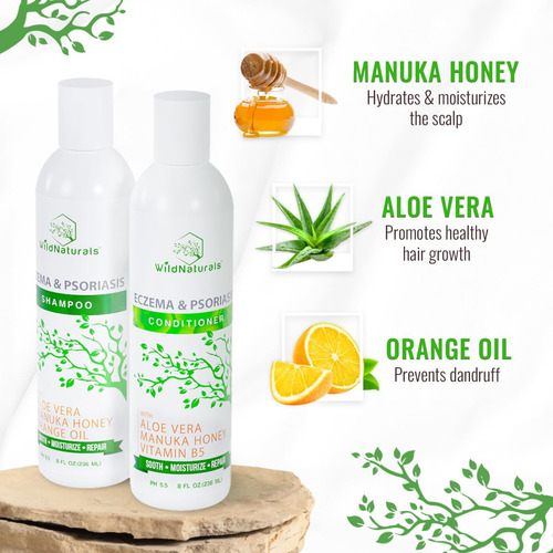 Conjunto De Shampoo E Condicionador Wild Naturals Eczema Pso