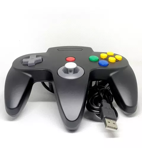 Controle Nintendo 64 Usb Com Fio Para Pc Mac Raspyberry Cinza em