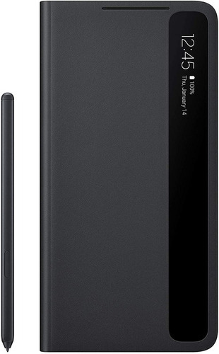 Case Samsung Smart Clear Vier S Pen S21 Ultra Color Negro