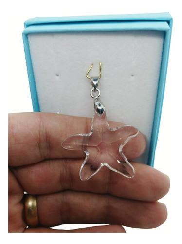 Pingente Estrela Do Mar Cristal Swarovski 2,8 Cm Ródio