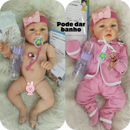 Boneca Bebe Reborn Silicone Barato Corpo todo em Vinil Siliconado