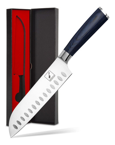 Santoku Cuchillo De Cocina Imarku De 7 Pulgadas, Cuchillo De