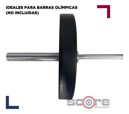 Par De Discos Bumpers Plate Rígidos Color Negro Wod Pro 35 Libras Caucho Acero Barras Olímpicas
