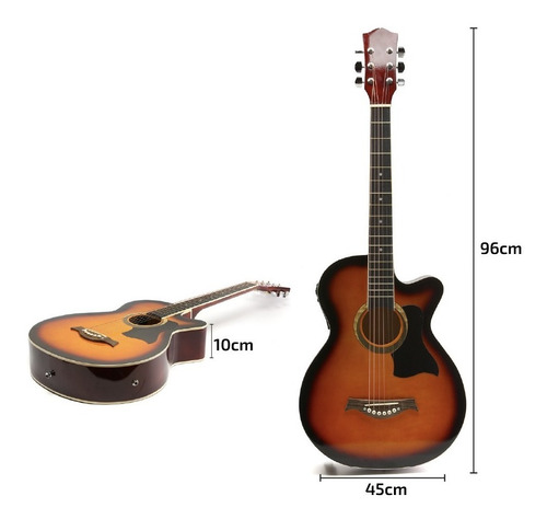 Imagen 4 de 9 de Guitarra Electroacustica Criolla Funda Y Amplificador Correa