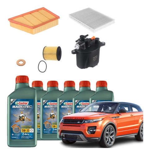 Kit Revisão Troca Óleo Evoque 2.2 2015 Diante Diesel