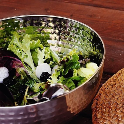 Bowl Tazon Ensaladera De Aluminio Con Relieve De 27cm