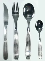 Comprar Cubiertos Rayados X24 Cuchillo Tenedor Cuchara Y Cuchara Té