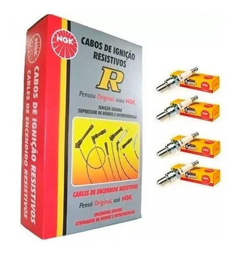 Kit Cables Y Bujias Ngk Fiat Uno 1.3 8v Fire 2 Bobinas