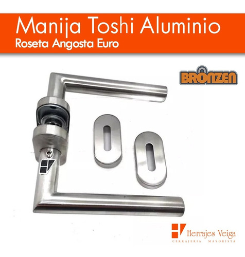 Imagen 2 de 8 de Manija Toshi Aluminio Modena Roseta Angosta Euro