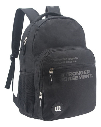 Mochila 17 Espalda Big Urban Negra Wilson - 65.11050bl Diseño De La Tela Lisa