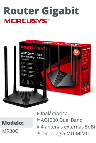 Router Mercusys Mr30g Dual Band Ac 1200 Gigabyte 