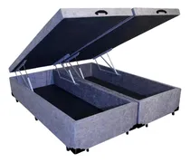 Comprar Cama Box Baú Casal 138 Bipartido Bello Box Suede Cinza