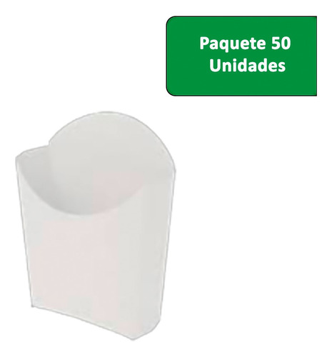 Estuche De Cartón Blanco Para Papitas 50 Unidades