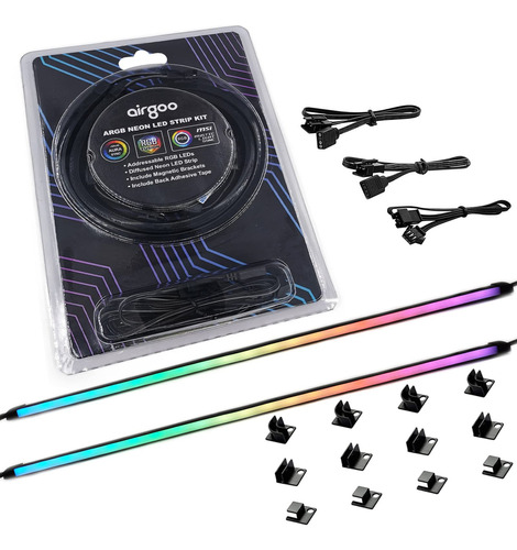 Airgoo Neon - Tira Led Rgb Direccionable Para Pc, 42 Led De