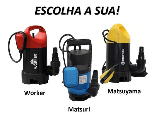 Bomba Submersível 370w Limpa Fossa Gordura Worker Matsuyama