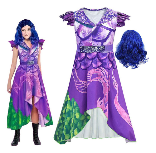 1 Descendants 3 Ropa De Fiesta Vestido Peluca Cosplay Traje