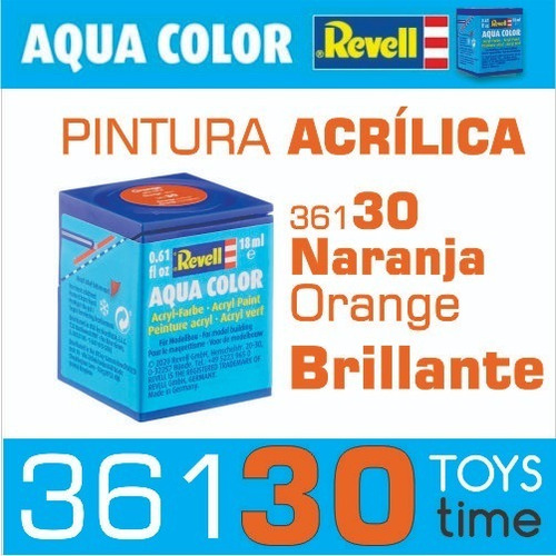 Pintura Revell Acrílica Brillante Color 361 30 Naranja