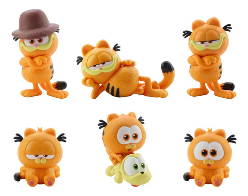 Juego De 6 Juguetes Modelo Garfield Con Forma De Gato Para N