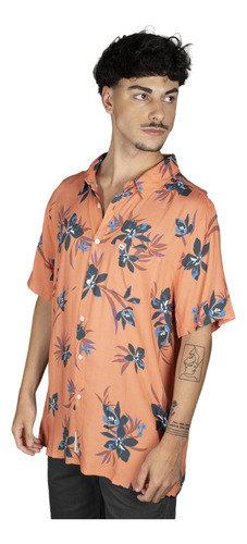 Camisa Quiksilver Holidazed Hombre Moda Coral