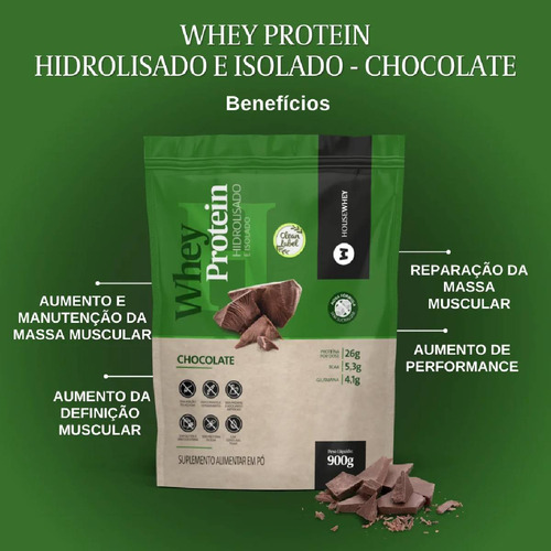 Whey Protein Housewhey Hidrolisado E Isolado Chocolate 900g