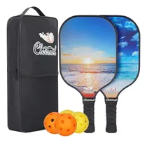 Comprar Set 2 Palas De Pickleball Con Superficie De Fibra De Carbono