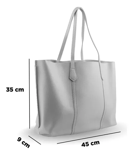 Miniso Bolsa Tote Gris 45.5x35.1x9.4cm Env o gratis