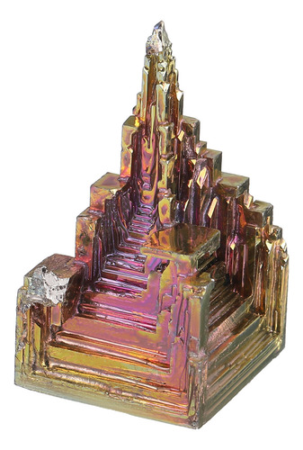 Cristal De Bismuto Natural, Metal Colorido, Cristal Mineral