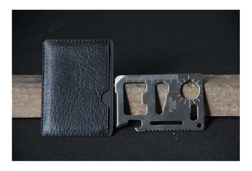 10 Tarjeta 11 En 1 Supervivencia Acero Inoxidable Estuche Color Plata