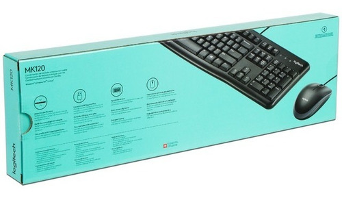 Kit De Teclado Y Mouse Logitech Mk120 Español De Color Negro