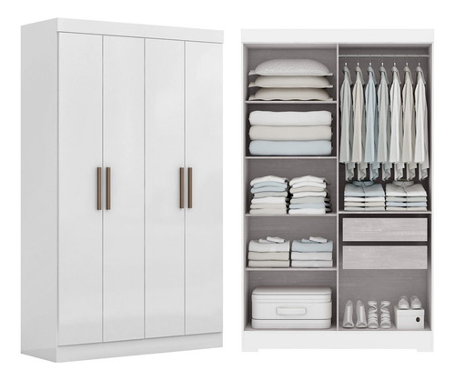 Guarda-roupa Modulado De Canto 9 Portas E 4 Gavetas Paris Wt