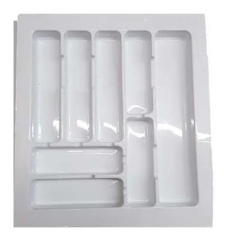 Imagen 2 de 10 de Cubiertero Organizador De Pvc Para Cajon 44x49cm Blanco