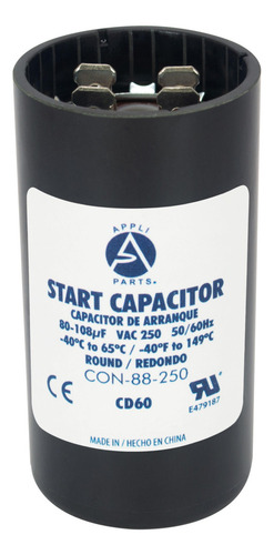 Appli Parts Condensador Capacitor Arranque 80-108 Mfd