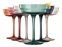Comprar Juego De 6 Copas Vintage - Crystal Colores Para Tragos