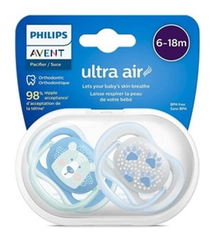 Chupon Avent Set Ultra Air 6-18meses