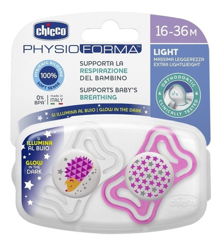 Chupete Chicco Forma Night 16 - 36 M Brilla En La Oscuridad