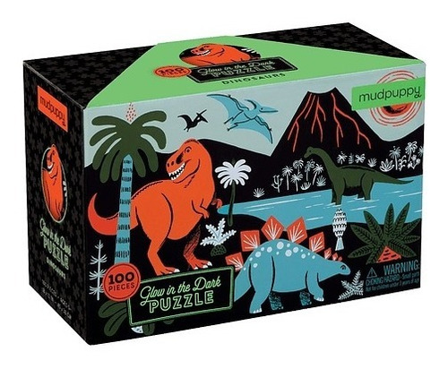 Puzle Rompecabezas 100pcs Dinosaurios, Brilla En Oscuridad 