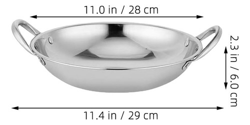 Olla De Acero Inoxidable Con Doble Asa Para Freír, Versátil