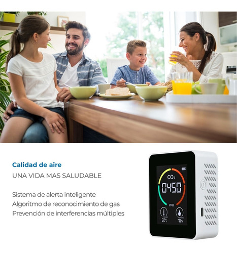 Imagen 5 de 10 de Medidor Co2 Digital Aula Escuela Oficina Pack 10 Unidades