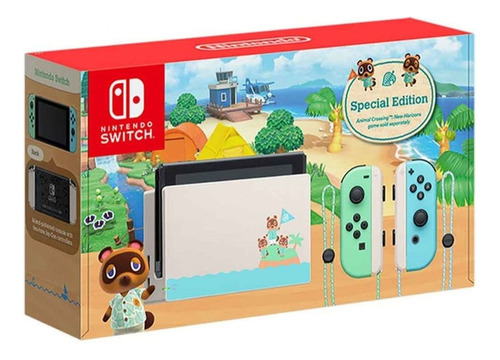 Nintendo Switch 32gb Animal Crossing Color Verde Y Azul