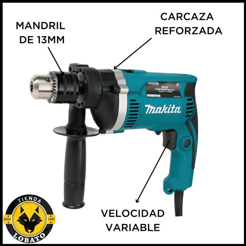 Imagen 5 de 10 de Taladro Percutor Atornillador 13mm 710w Makita Hp1630
