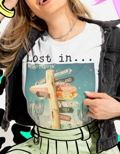 Playera De Mujer Road Trippin | Estampado Digital
